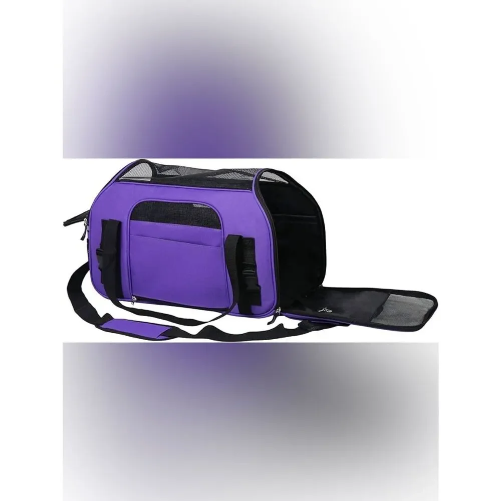 Elite Field Purple & Black Small Dog & Cat Carrier with Removable Pad & Mesh
